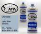 Preview: Chevrolet, Light Blue Metallic, 22U / 9288 B705-P901-0 818: 400ml Sprühdose + 400ml Klarlack - Set, von ATW Autoteile West.